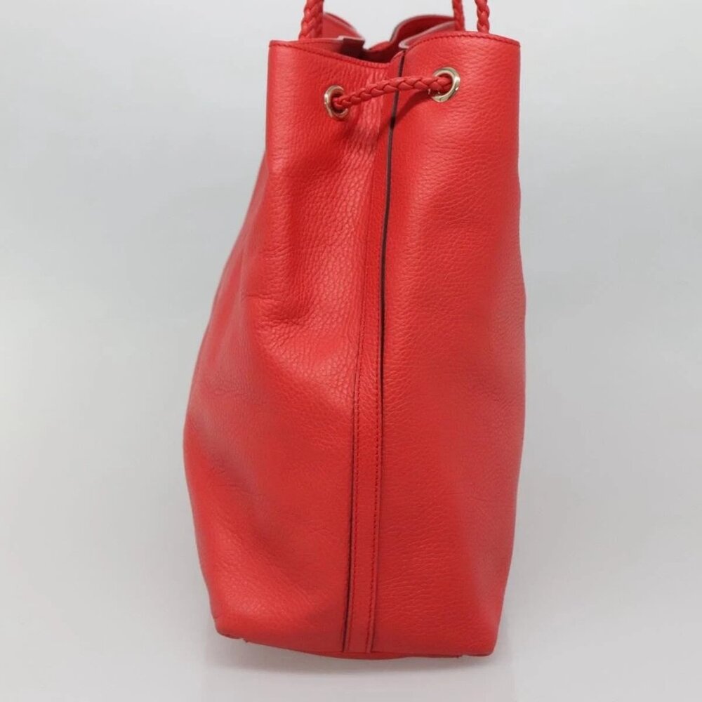 GUCCI Tote Bag Leather Outlet Red Gold 380118 - Picture 3 of 16